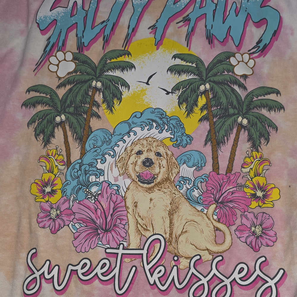 Simply Southern Salty Paws Tee - Pink and Yellow